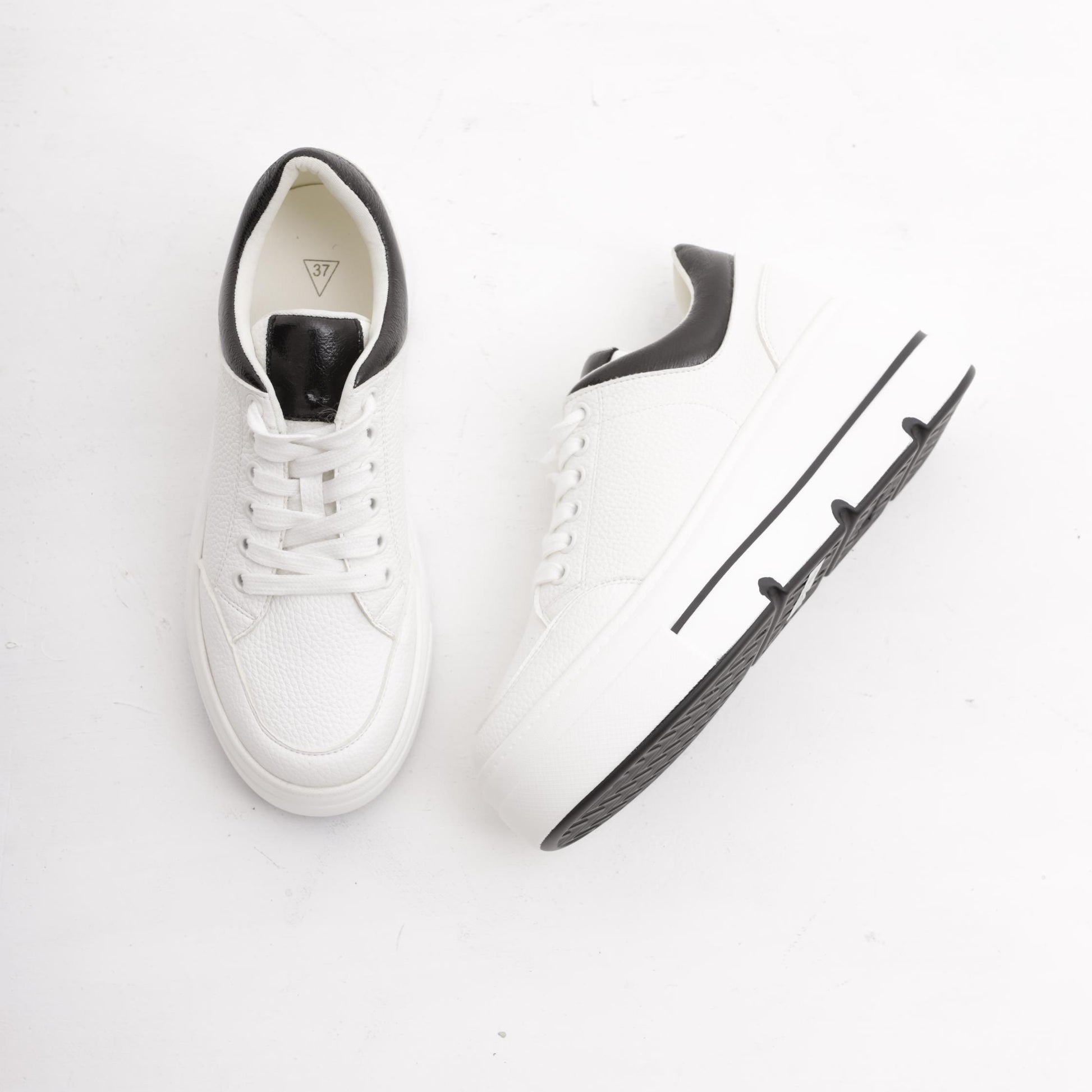 SNEAKERS FLATFORM BIANCO/NERO 