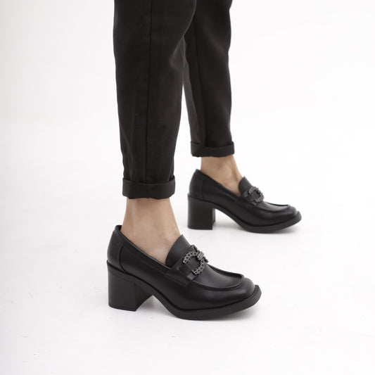 MOCASSINO QUADRATO MORSETTO NERO MP622-1PUNE CHOCOLA