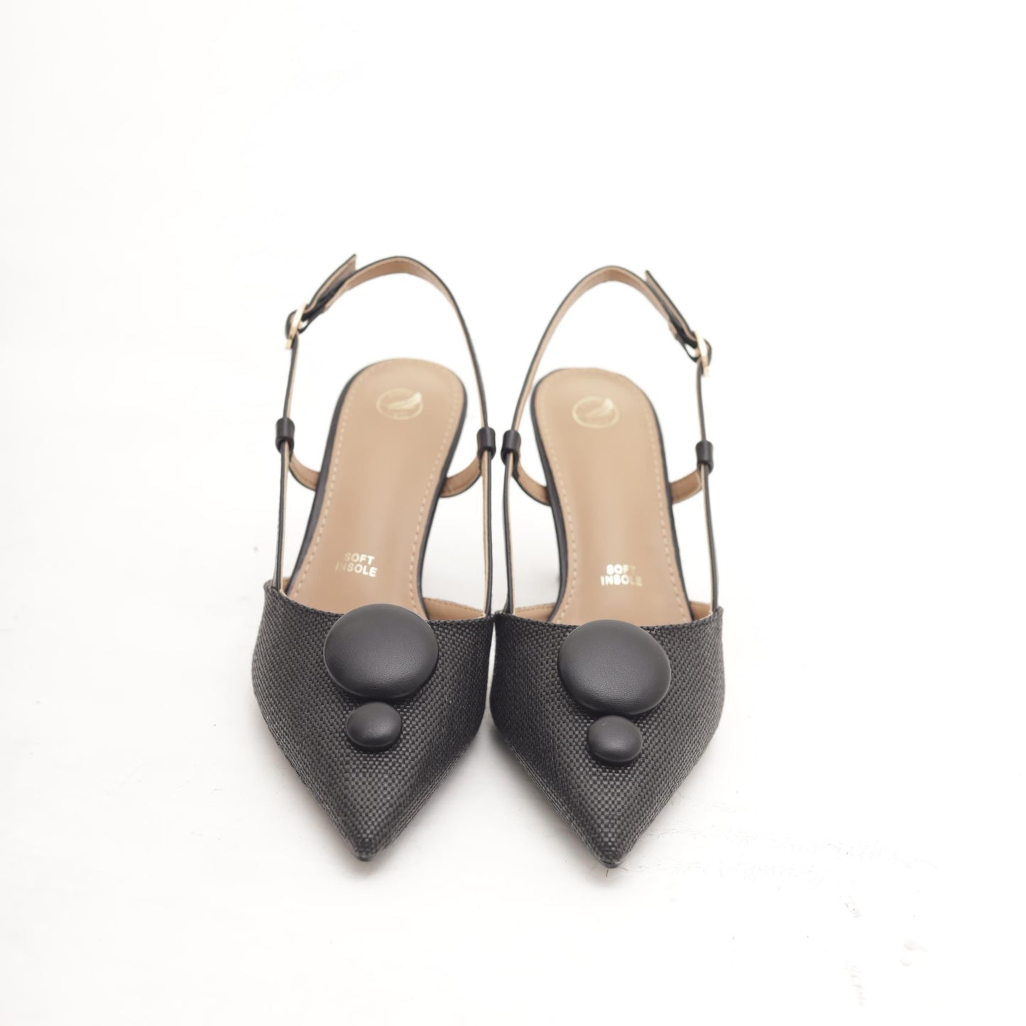 SLINGBACK RAFIA GOCCE NERO 
