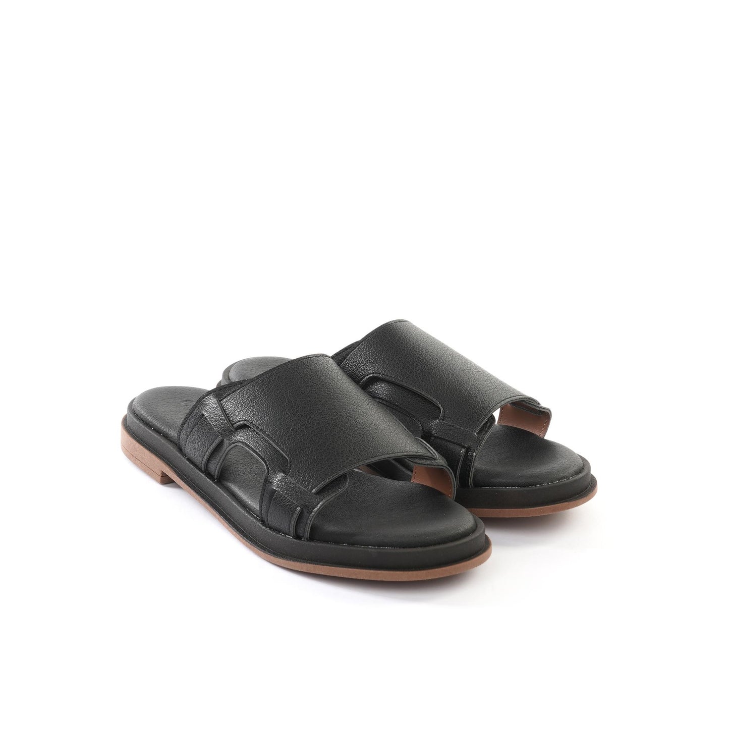 CIABATTINA FASCIONE NERO<BR/> 