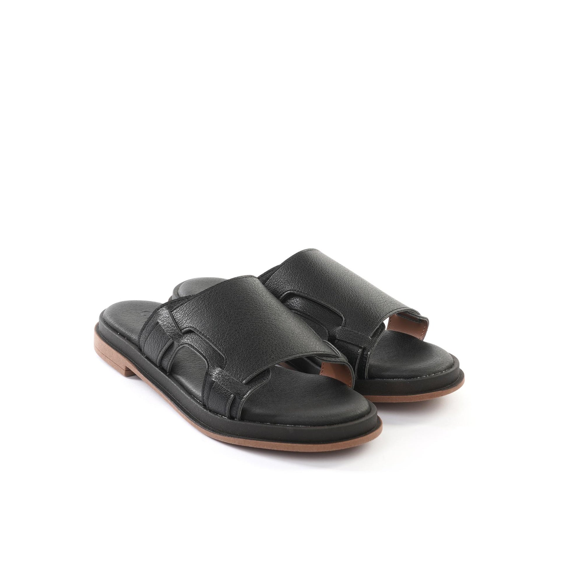 CIABATTINA FASCIONE NERO<BR/> 