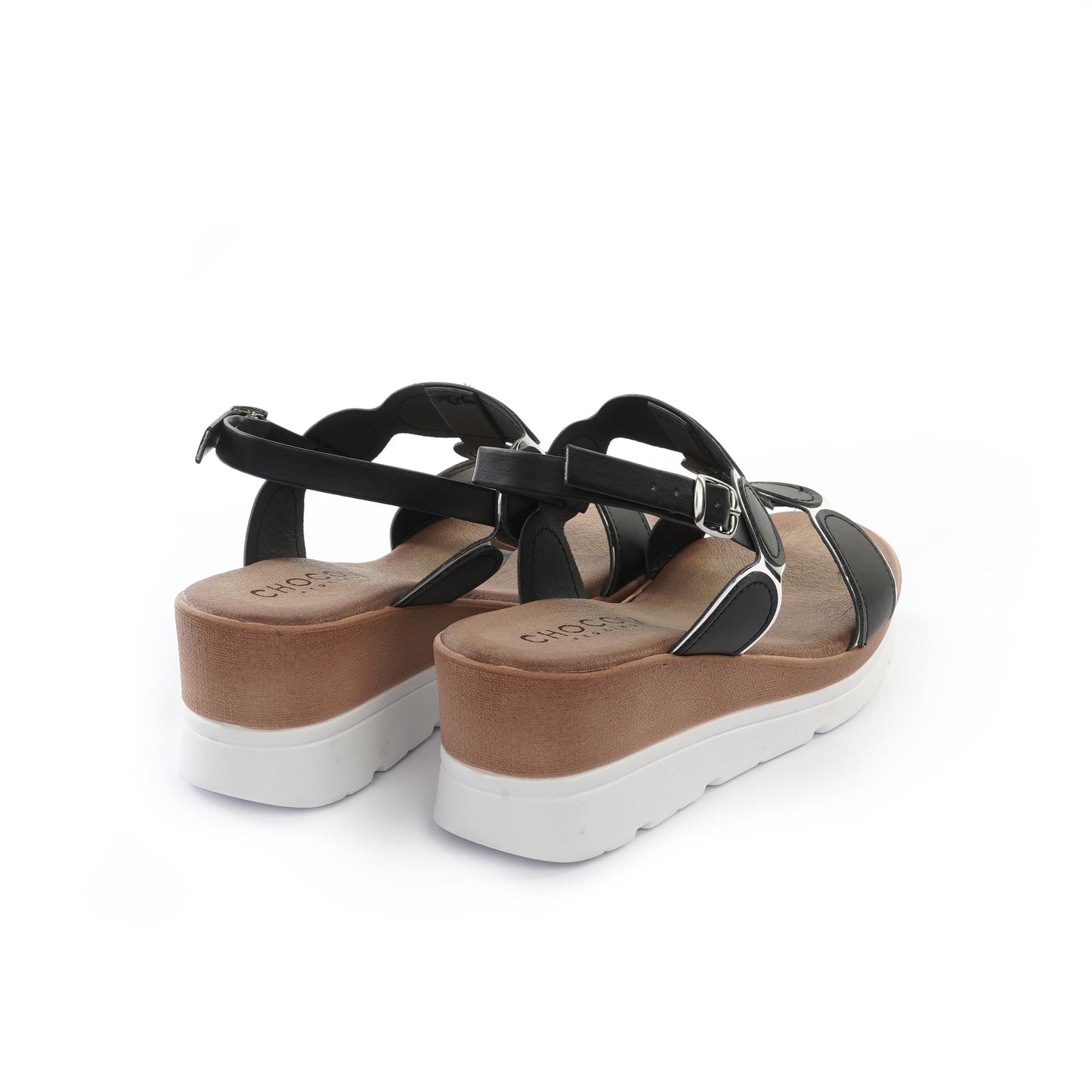 SANDALO ZEPPA A CERCHI NERO<BR/> 