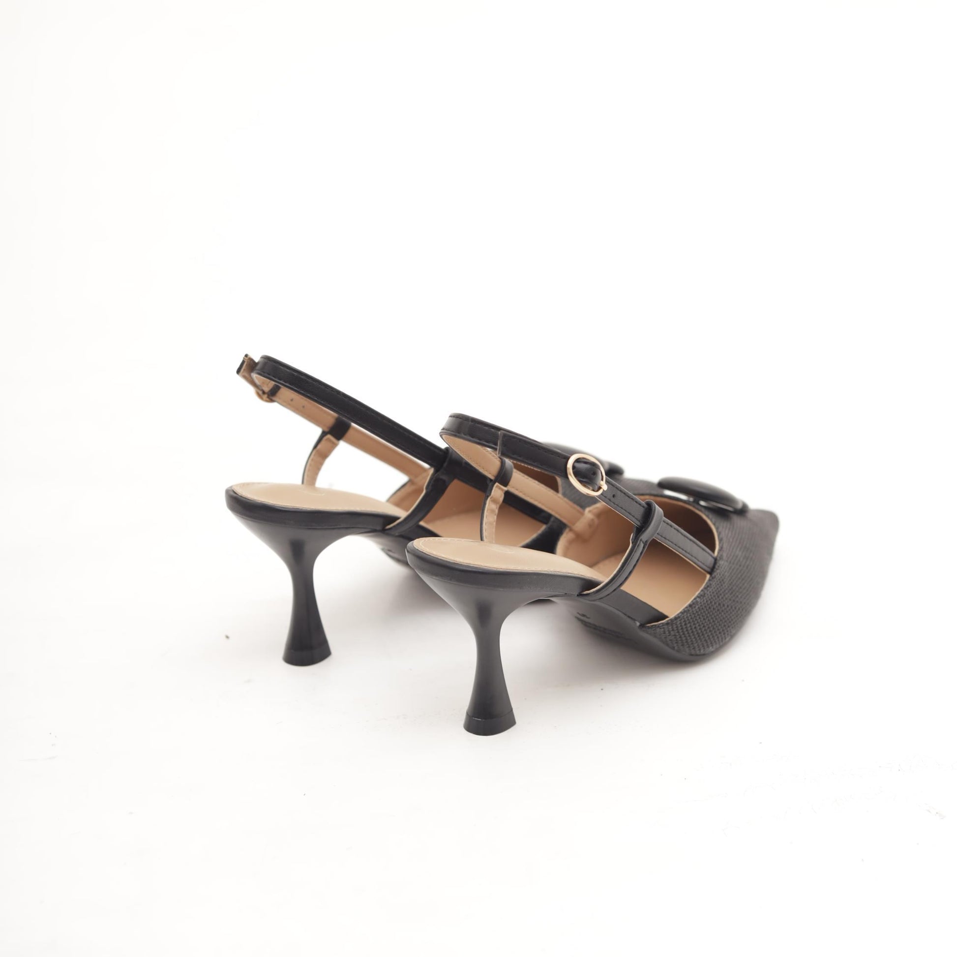 SLINGBACK RAFIA GOCCE NERO 