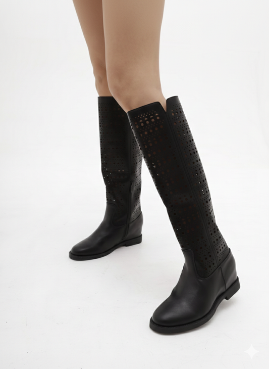 STIVALE TRAFORATO DETTAGLIO V NERO 