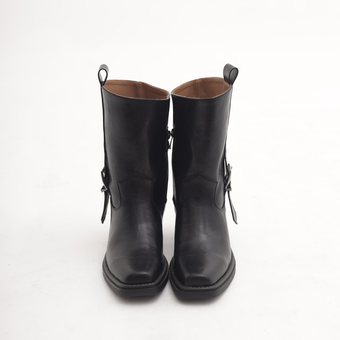 STIVALETTO TEXANO FIBBIA NERO 