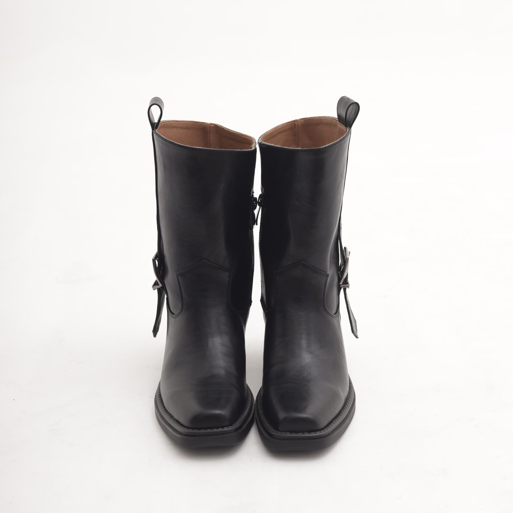 STIVALETTO TEXANO FIBBIA NERO 