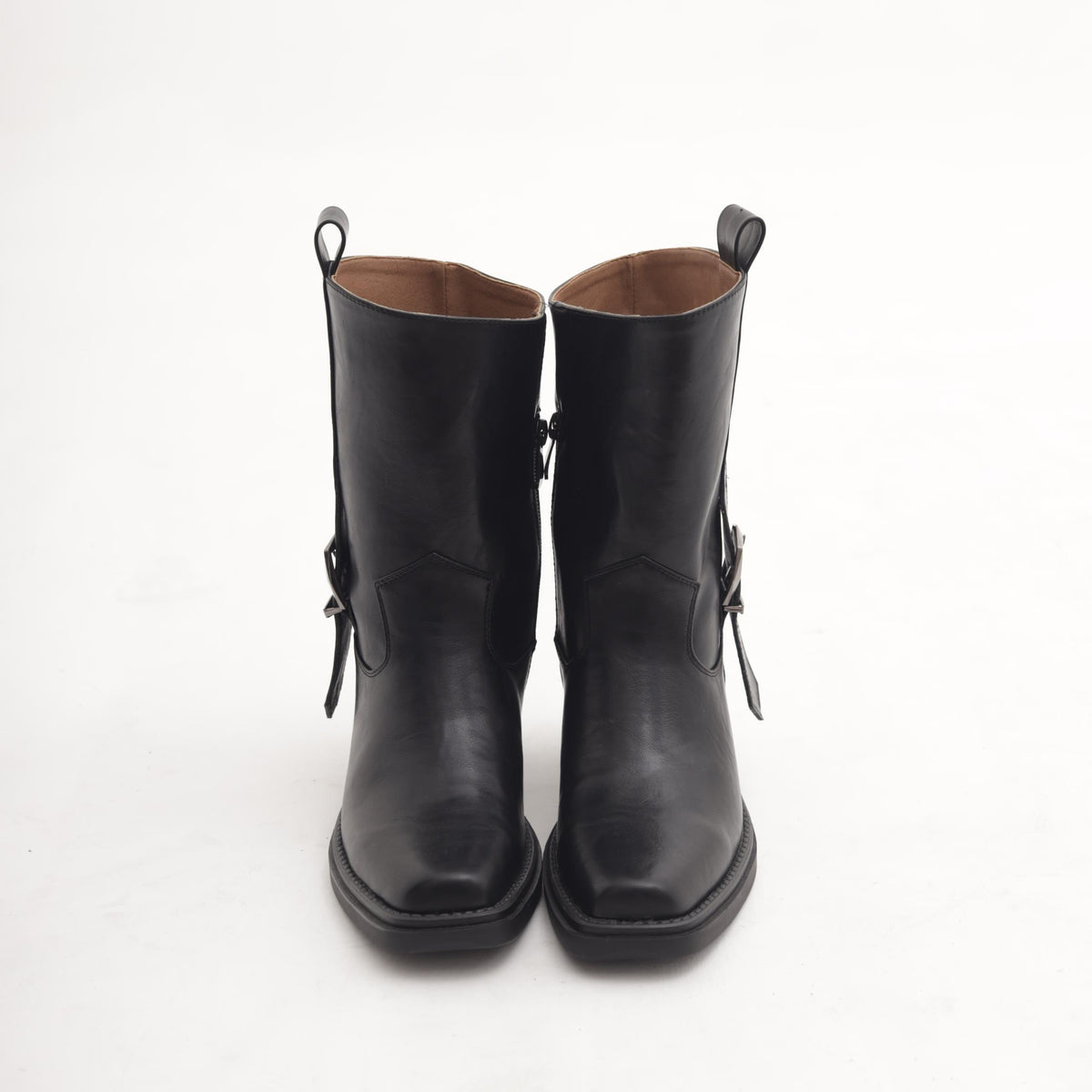 STIVALETTO TEXANO FIBBIA NERO 