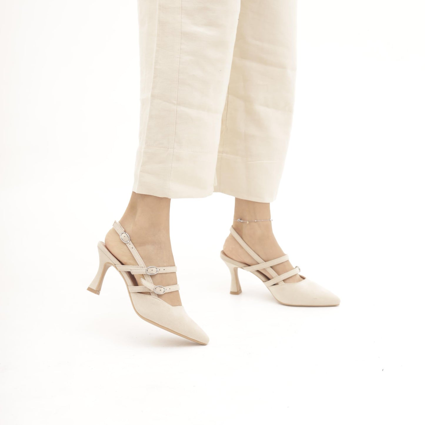 SLINGBACK 2 CINTURINI BEIGE 