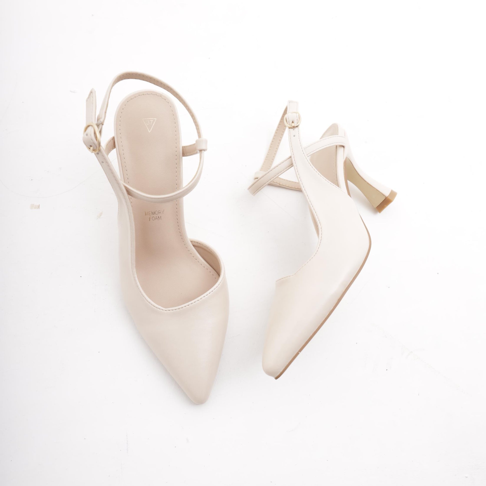 SLINGBACK CROSS NUDE 