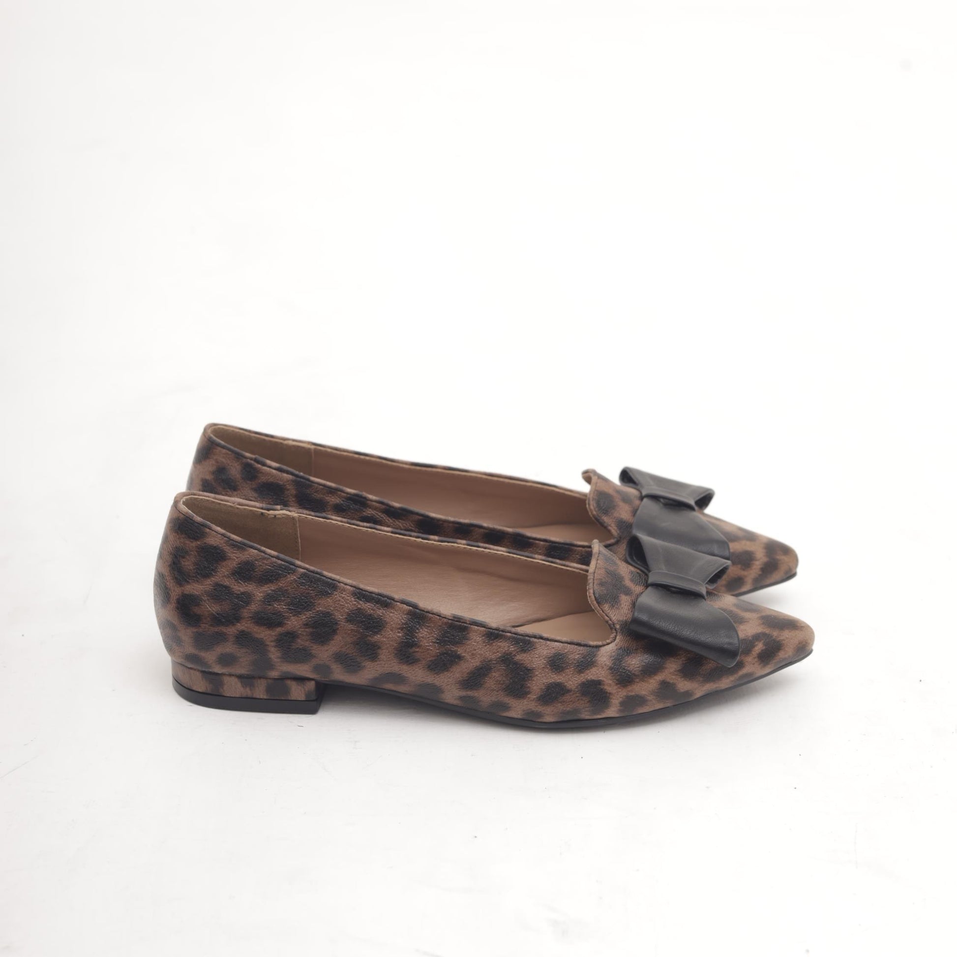 DECOLLETE FLAT FIOCCO LEOPARDO MP2714-1PULE CHOCOLA