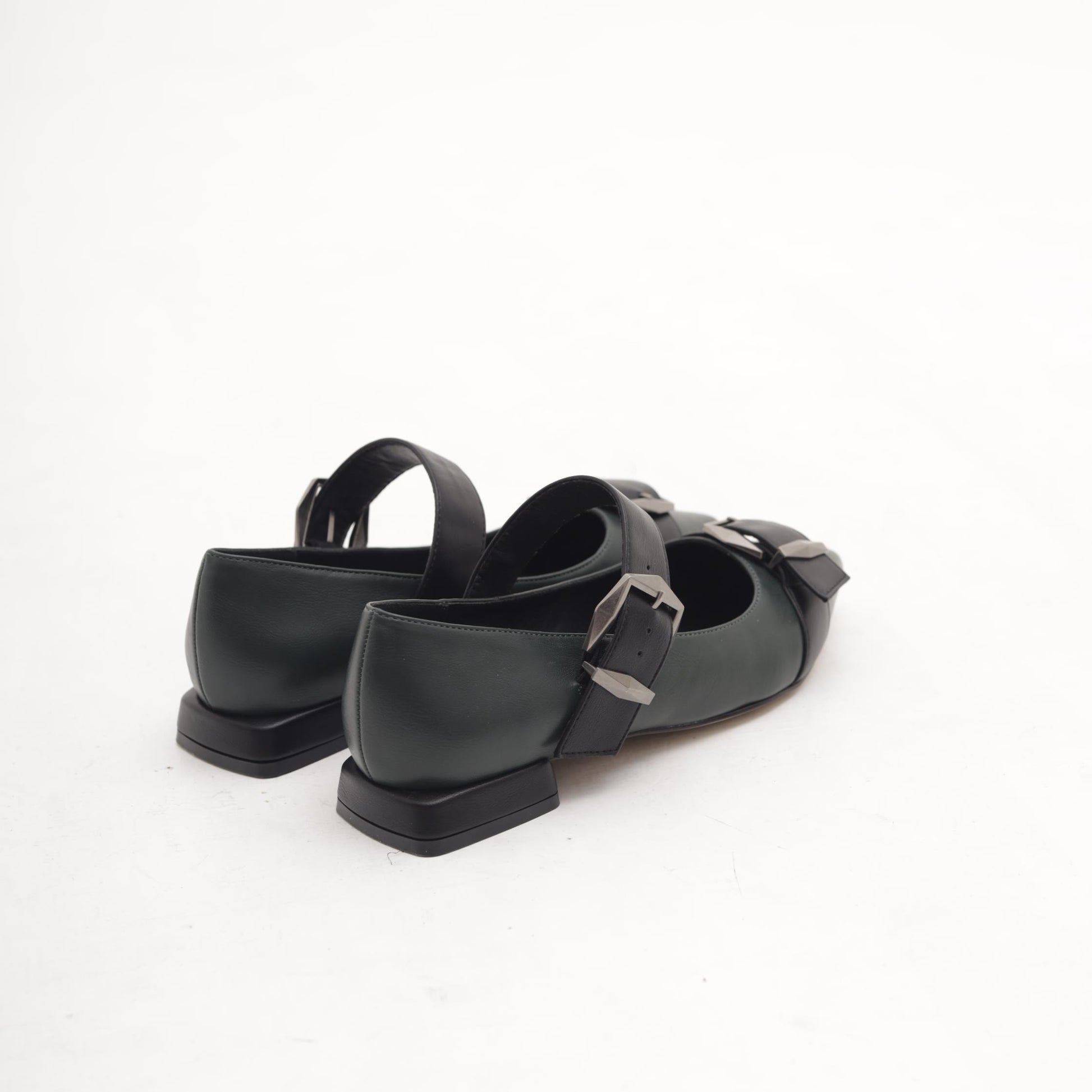 DECOLLETE FLAT FIBBIE VERDE 