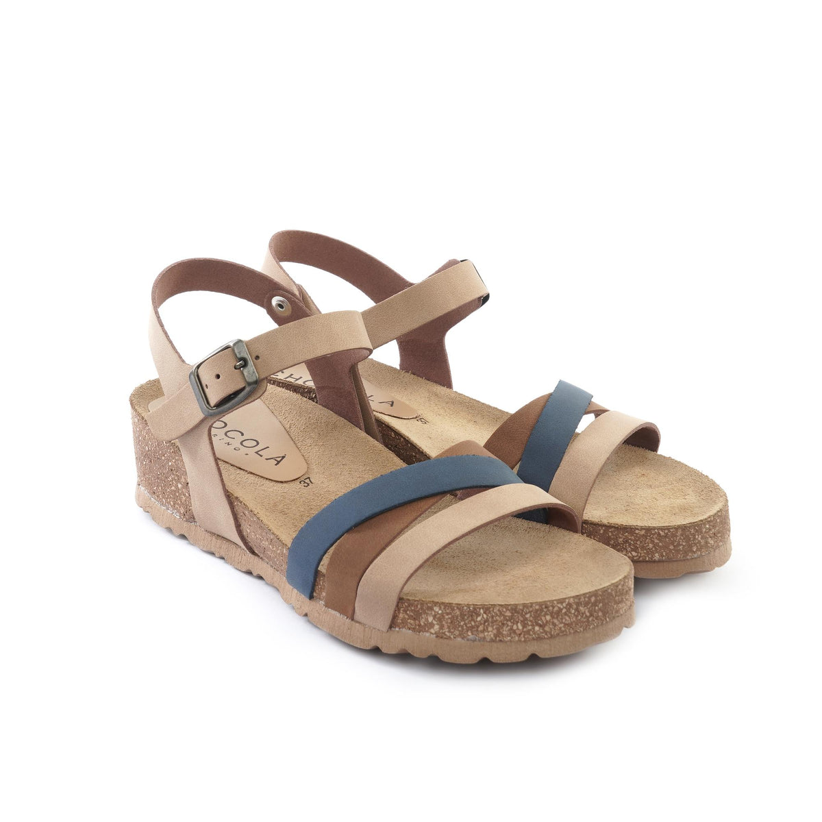 SANDALO BIO ZEPPA FASCE INCROCIATE BLU<BR/> 