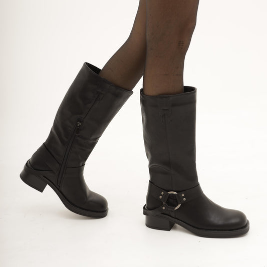 STIVALE QUADRATO GHETTA NERO MP730PUNE CHOCOLA