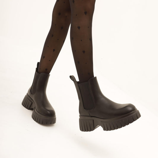 STIVALETTO CHELSEA BASSO PLATFORM NERO MP733PUNE CHOCOLA