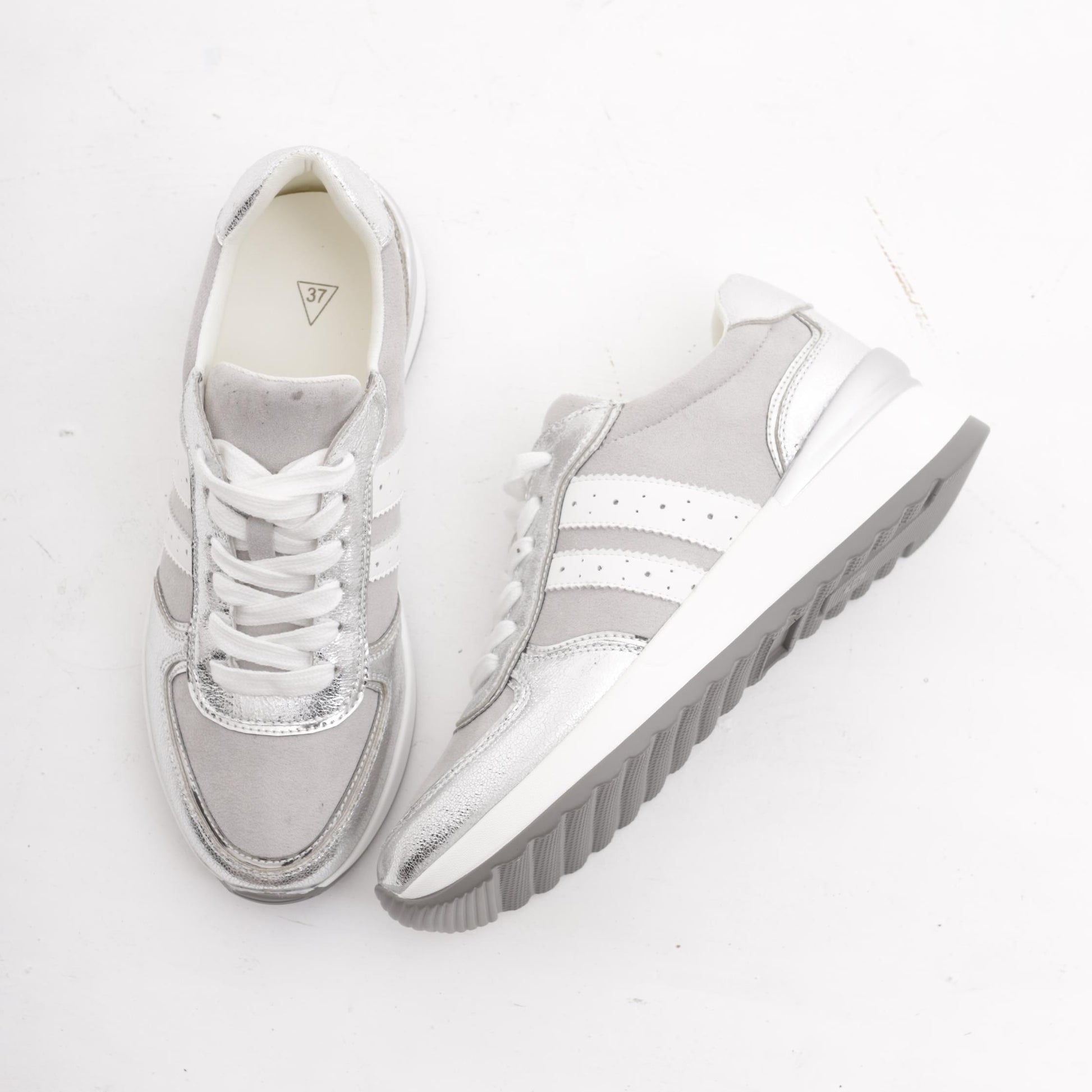 SNEAKERS RUNNING ALTA ARGENTO<BR/> 