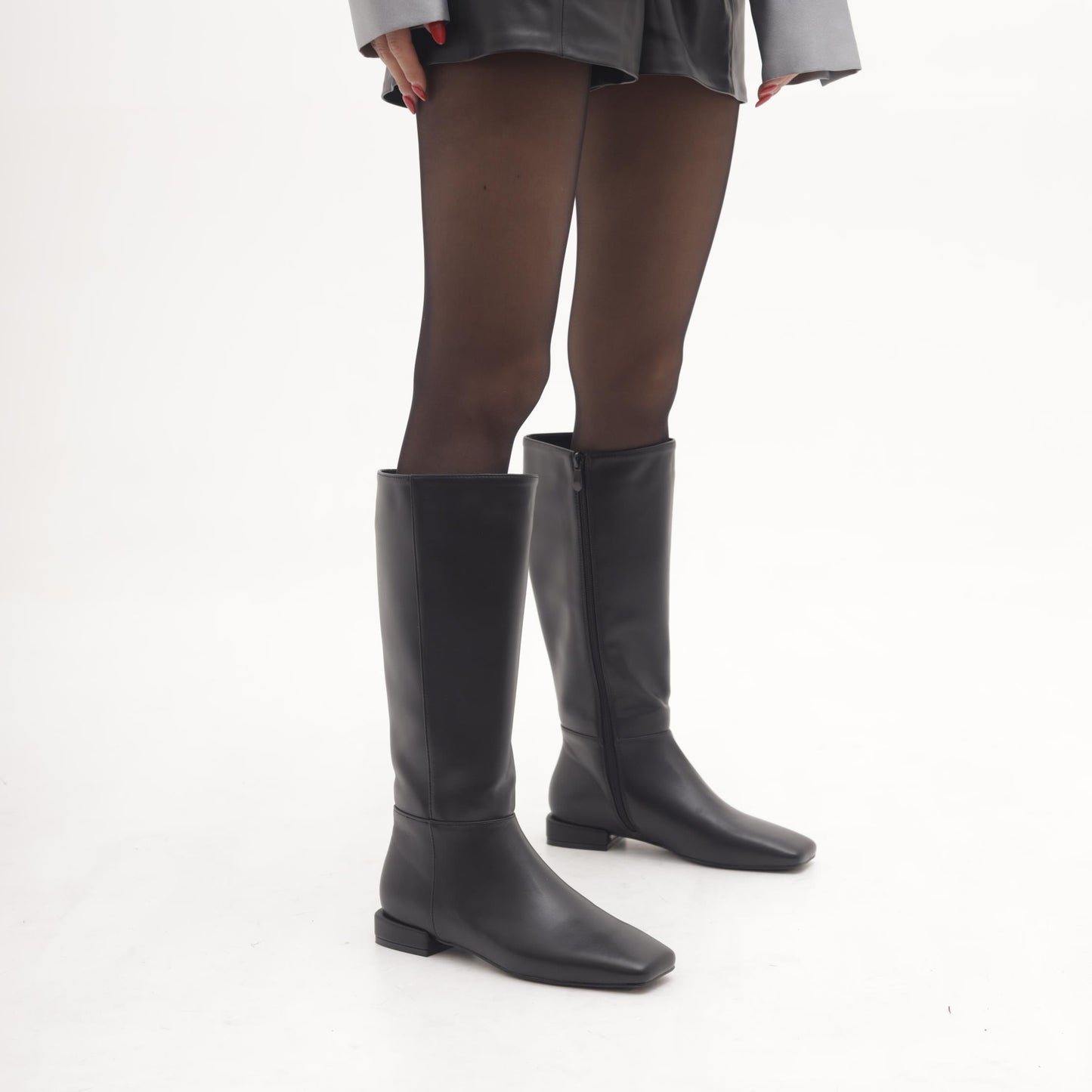 STIVALE FLAT LISCIO NERO MP2734-4PUNE CHOCOLA