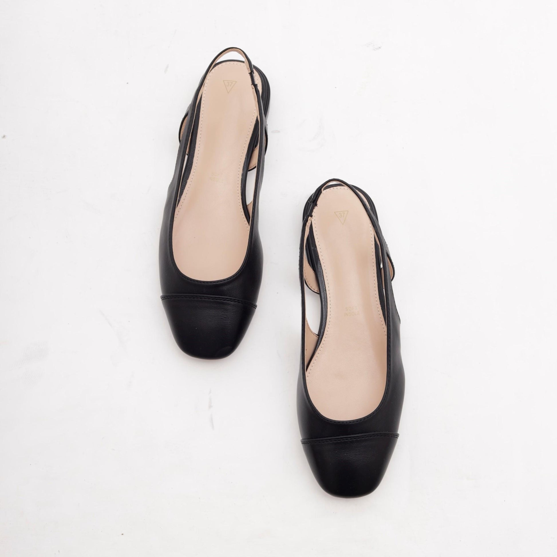 SLINGBACK FLAT PUNTALE NERO 
