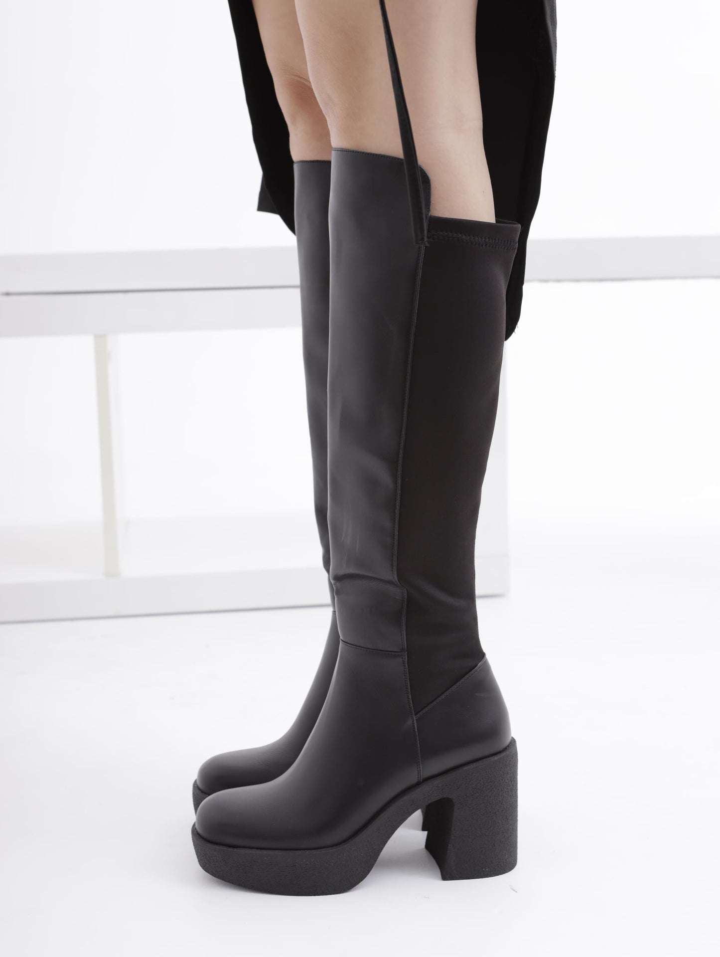 STIVALE CHUNKY STRETCH NERO<BR/> 