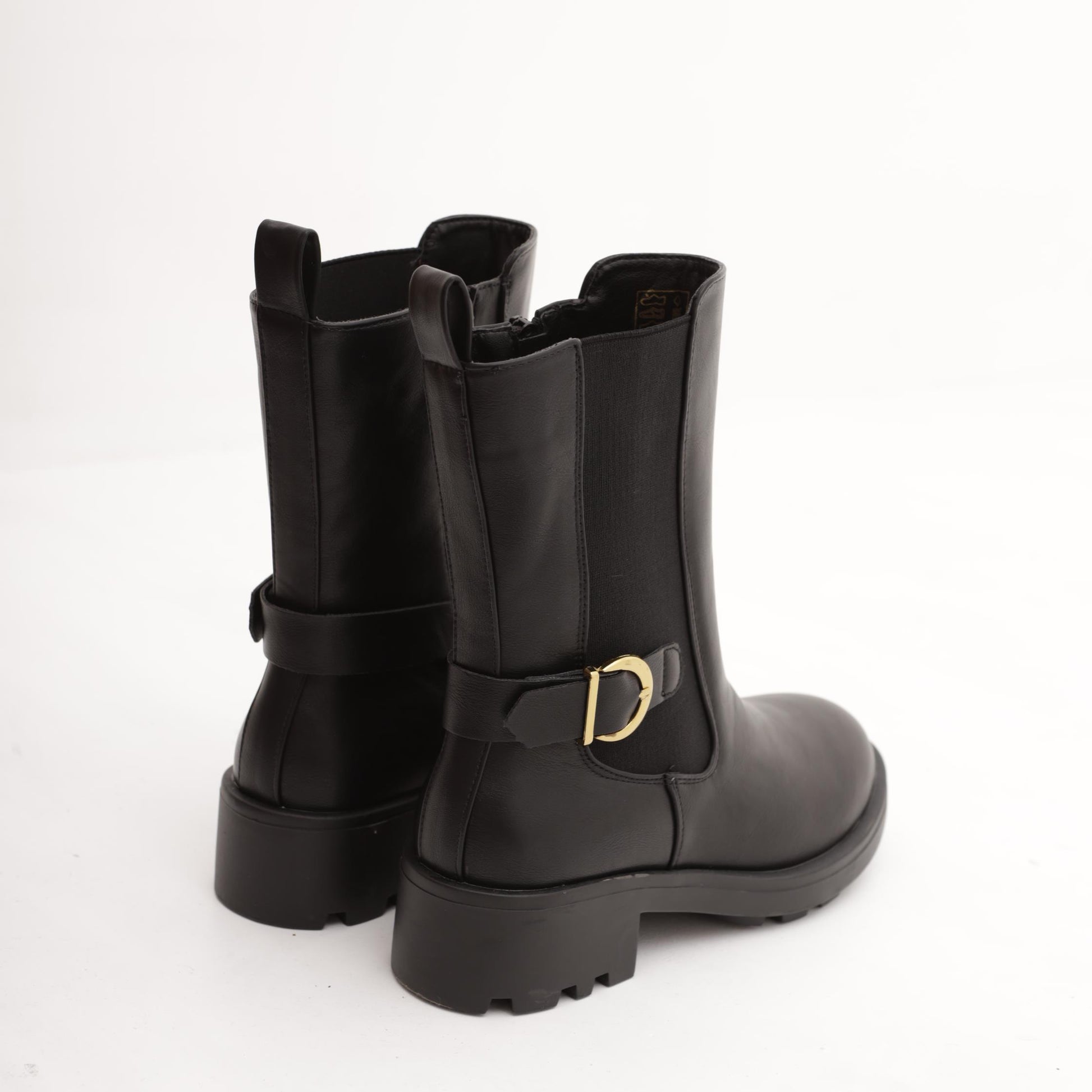 STIVALETTO ELASTICI FIBBIA NERO 