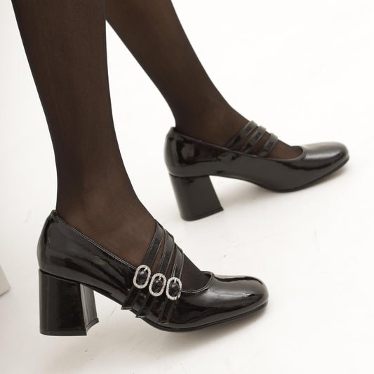 MARY JANE 3 CINTURINI NERO 