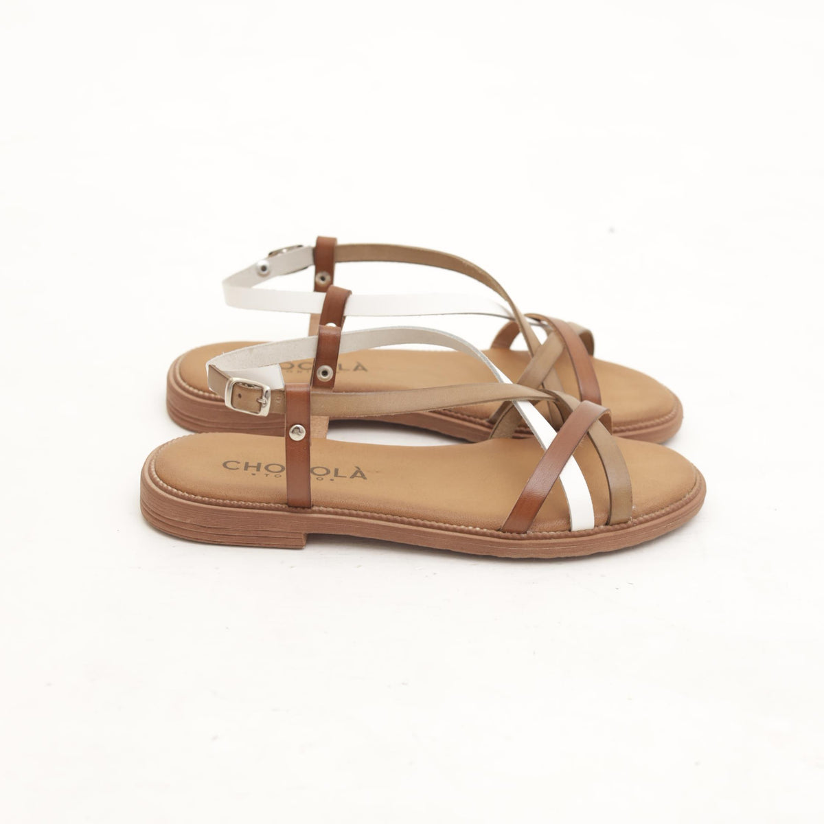 SANDALO FLAT FASCETTE BIANCO 