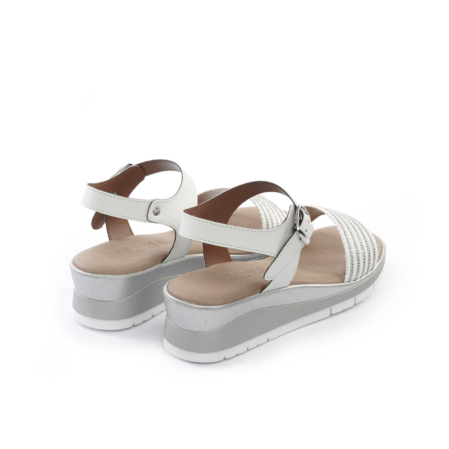 SANDALO ZEPPA FASCIA CORTECCIA ARGENTO<BR/><BR/> 