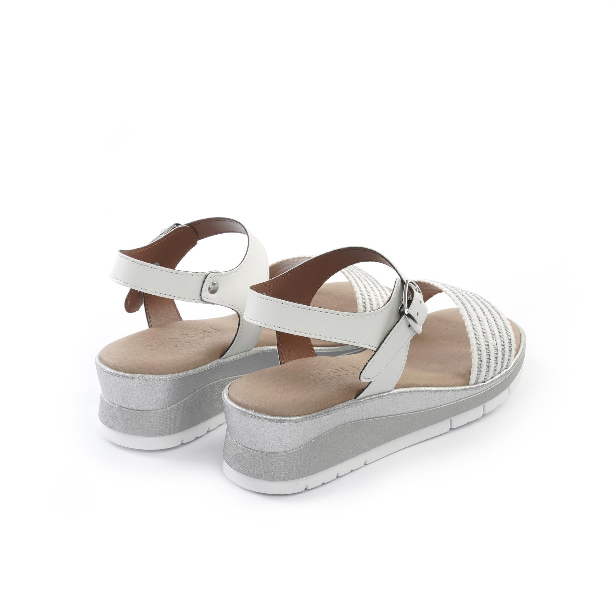 SANDALO ZEPPA FASCIA CORTECCIA ARGENTO<BR/><BR/> 