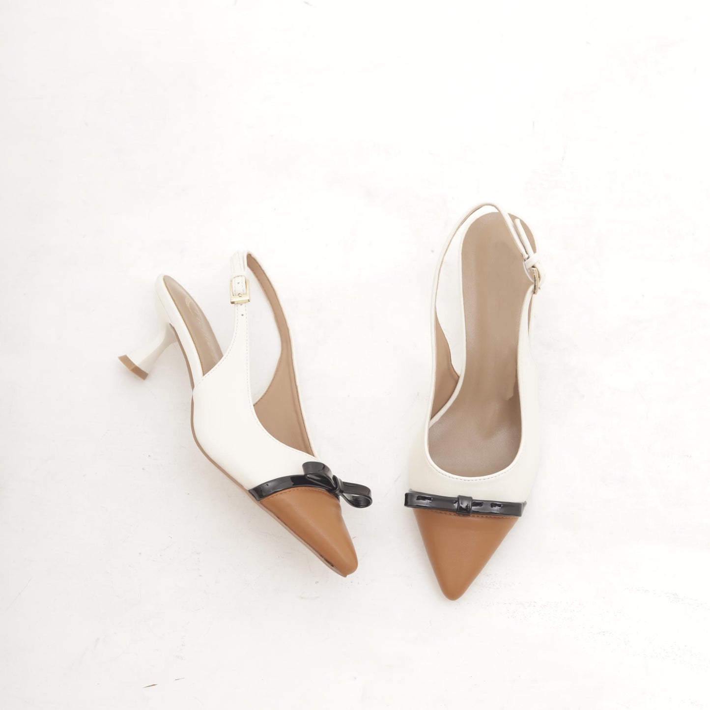 SLINGBACK BICOLORE FIOCCO PANNA 