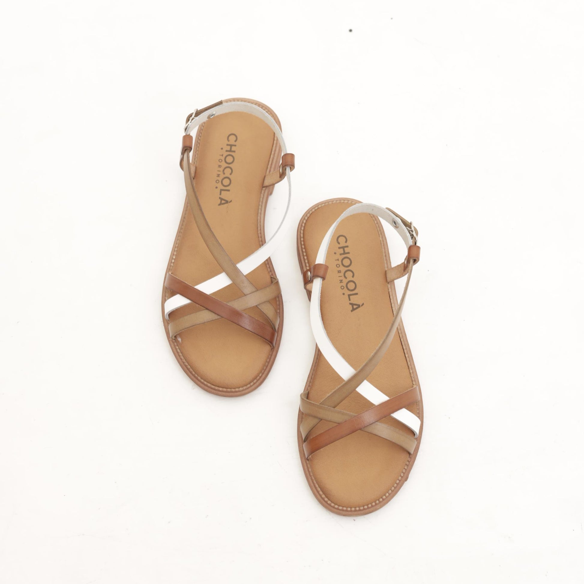 SANDALO FLAT FASCETTE BIANCO 