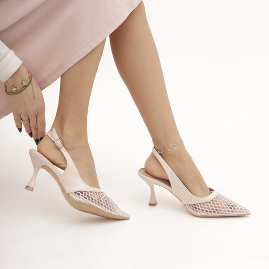 SLINGBACK RETE NUDE 