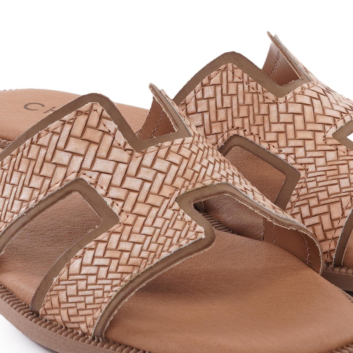 CIABATTINA H INTRECCIATO CUOIO<BR/><BR/><BR/> 