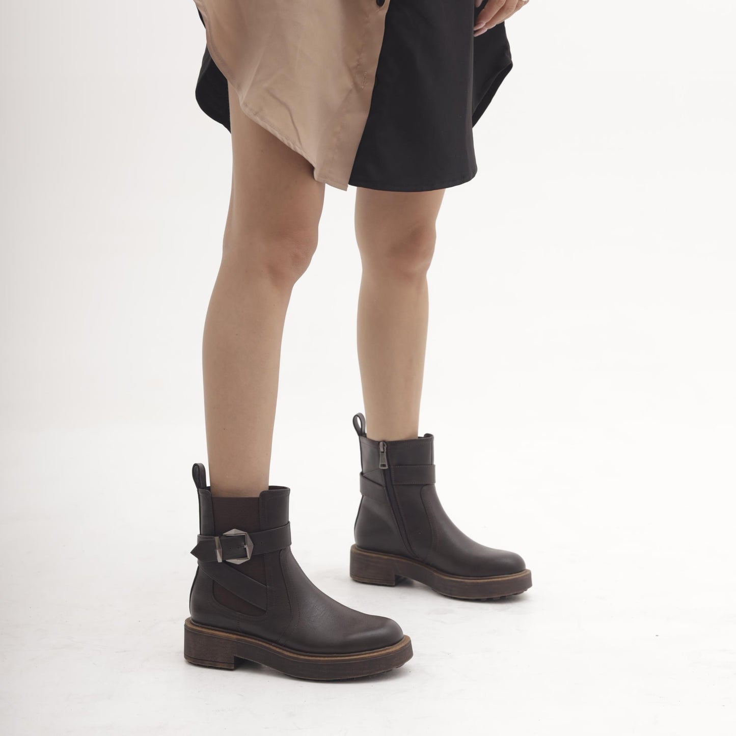 STIVALETTO ELASTICO E ZIP TESTA DI MORO MP2746-1PUTM CHOCOLA