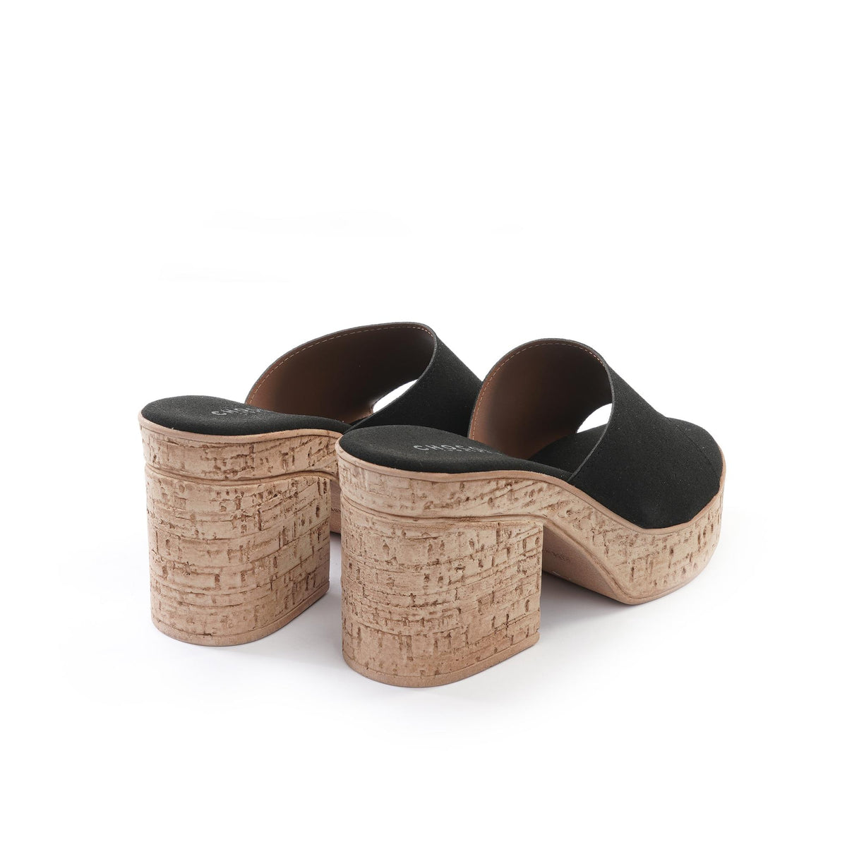 MULE TACCO SUGHERO NERO<BR/> 