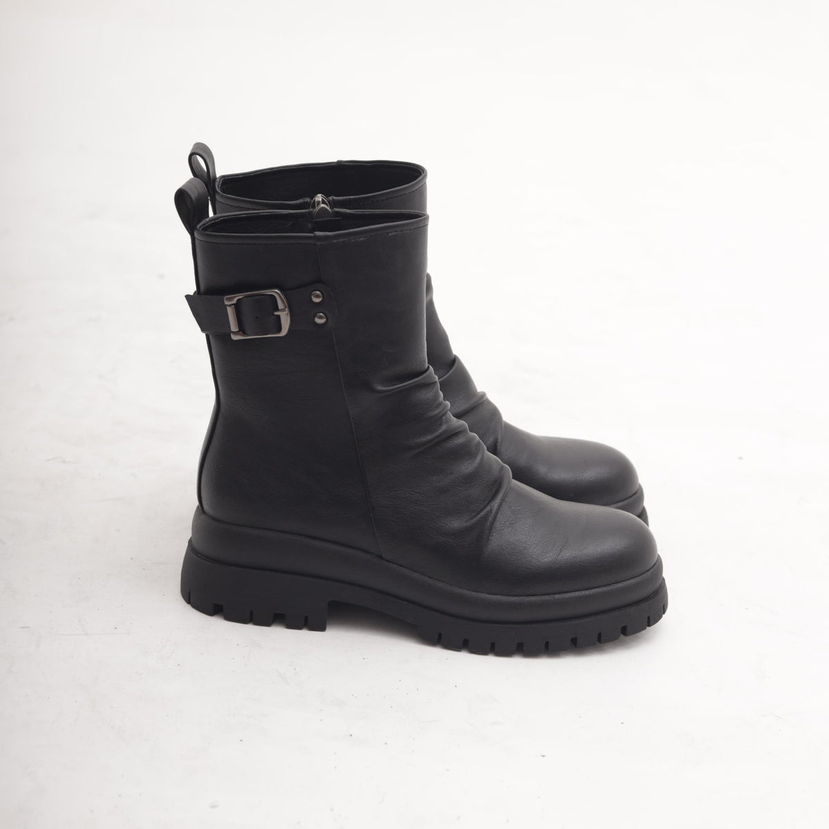 STIVALETTO ARRICCIATO NERO 