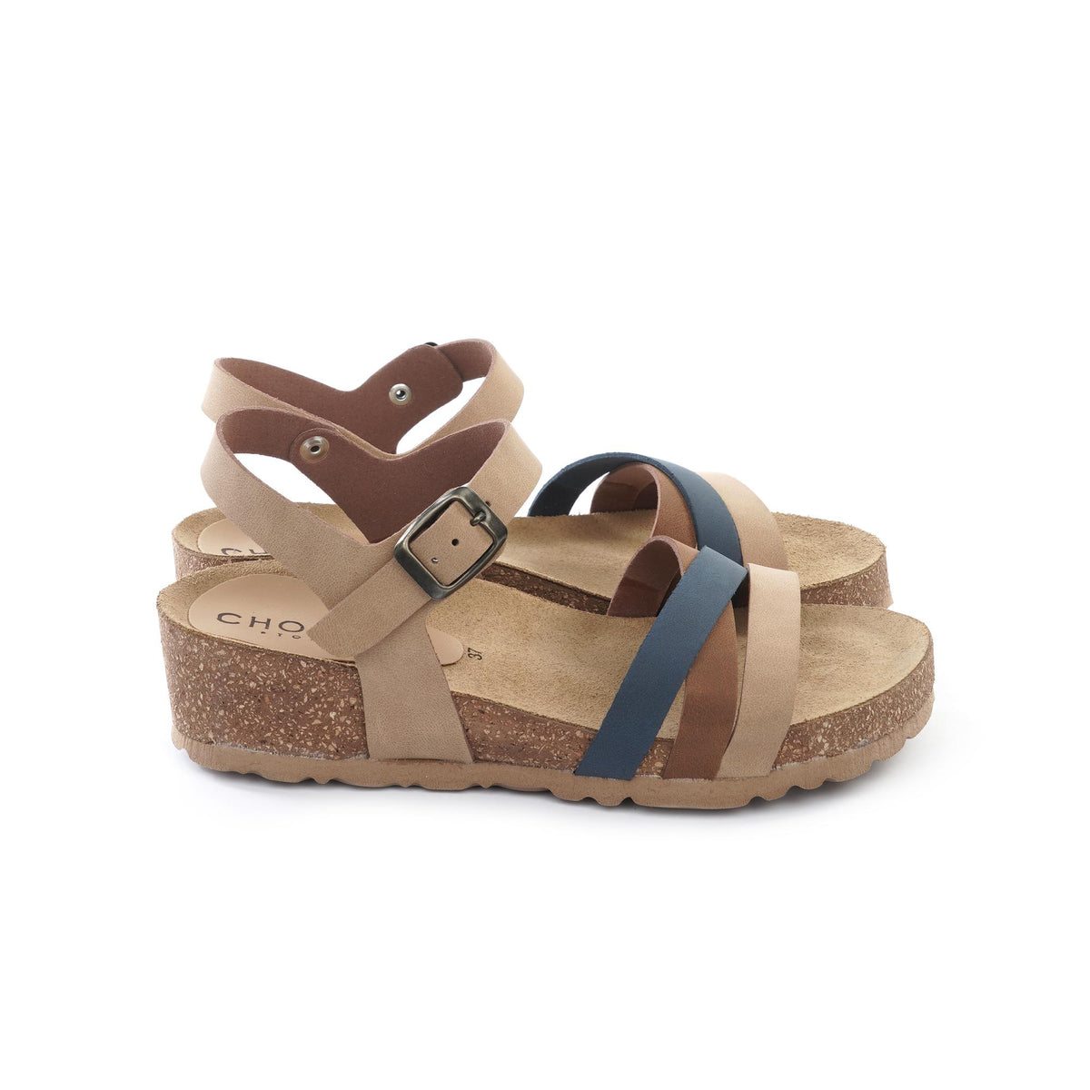 SANDALO BIO ZEPPA FASCE INCROCIATE BLU<BR/> 