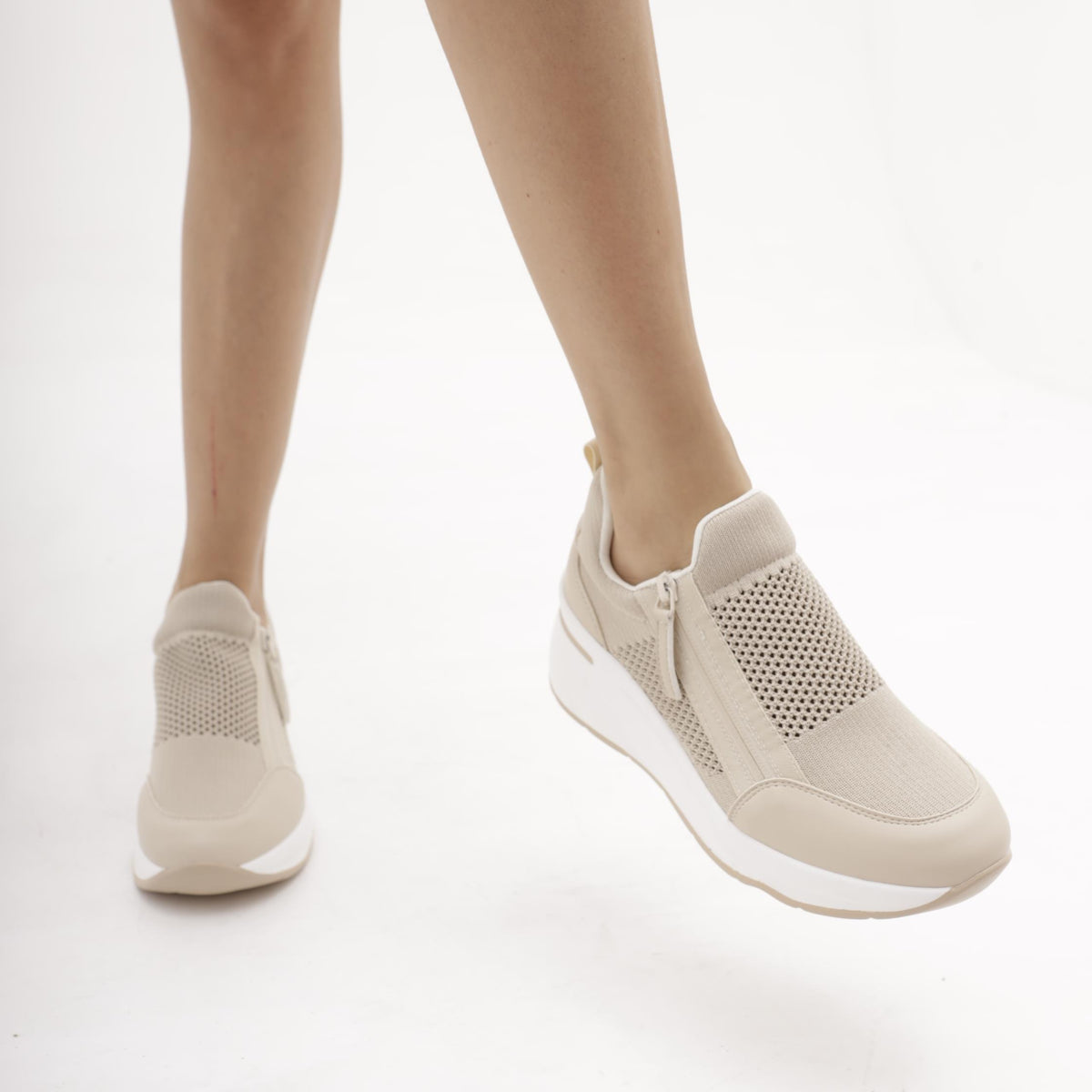 SNEAKERS RETE BEIGE<BR/> 