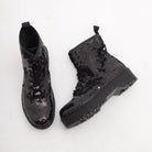 ANFIBIO 8 BUCHI PLATFORM PAILLETTES NERO 