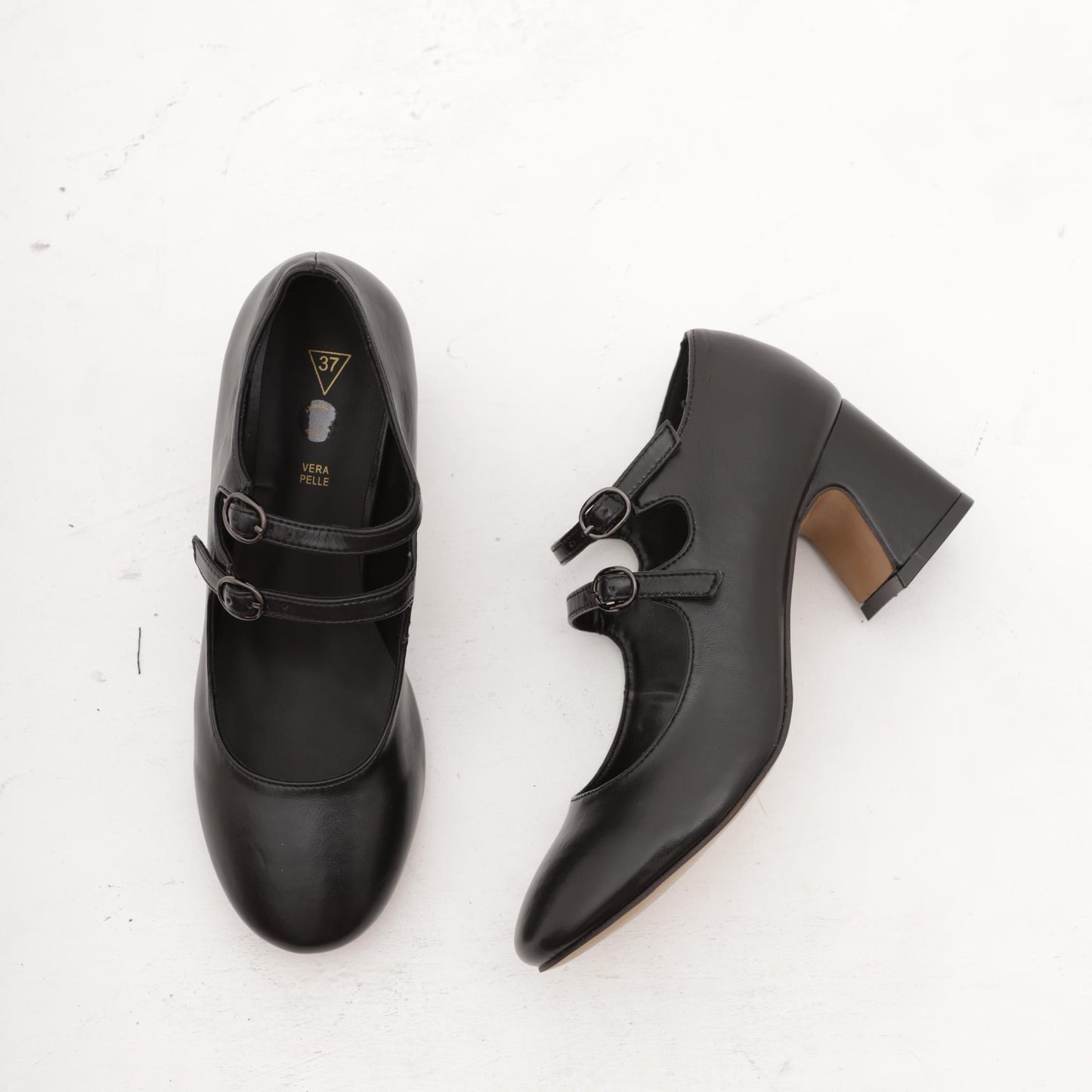 MARY JANE 2 CINTURINI NERO MP70012-1PUN CHOCOLA