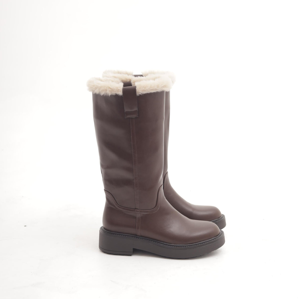 STIVALE LISCIO FUR MARRONE 