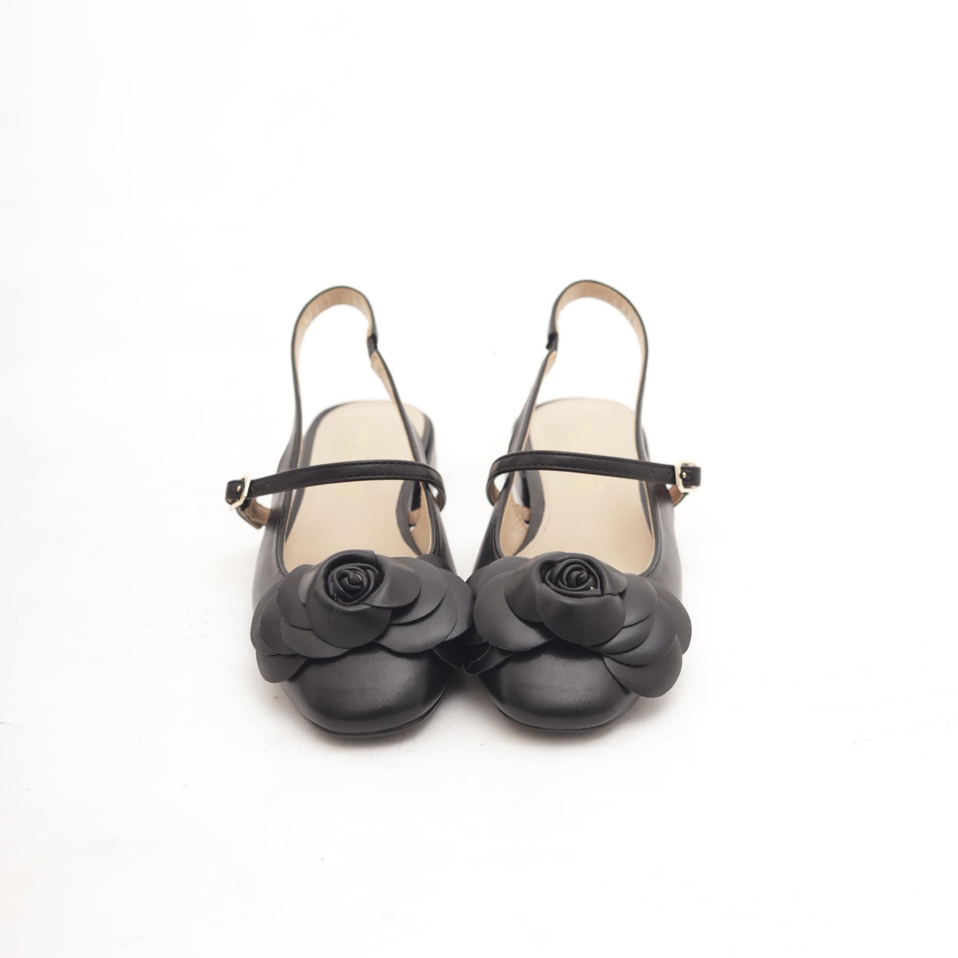 SLINGBACK FLAT FIORE NERO 