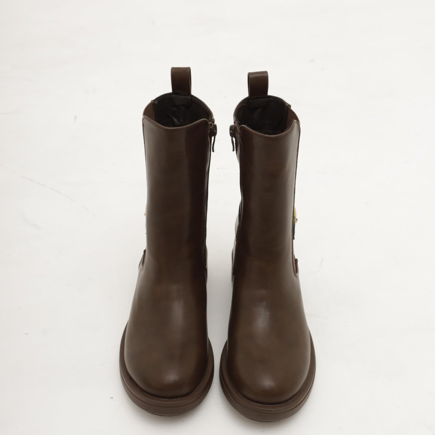STIVALETTO ELASTICI FIBBIA MARRONE 