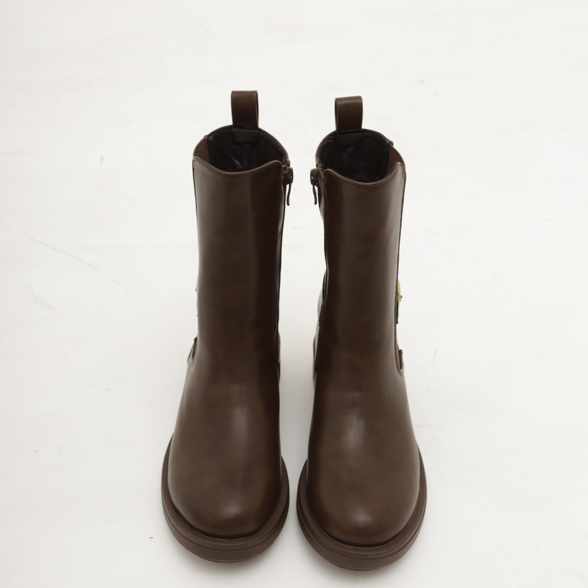 STIVALETTO ELASTICI FIBBIA MARRONE 