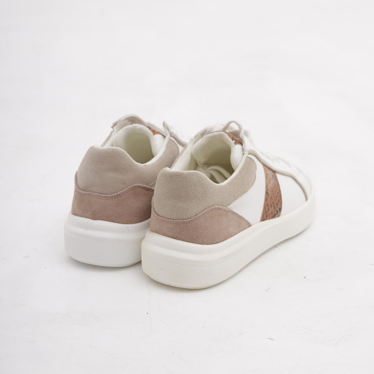 SNEAKERS PYTHON BIANCO/CUOIO<BR/> 