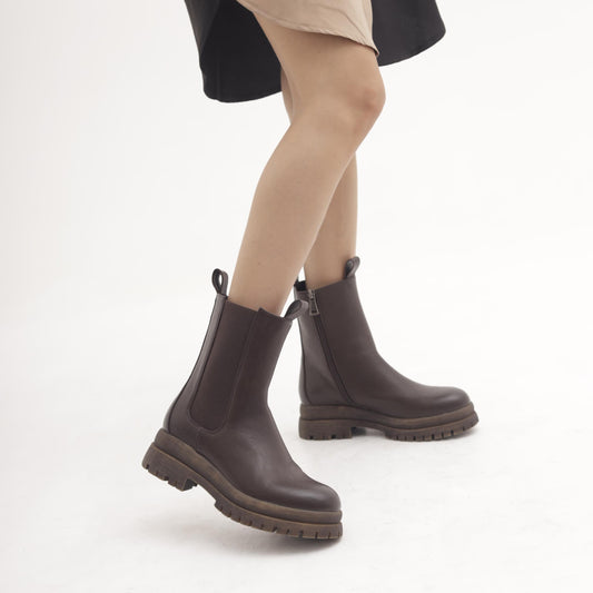 STIVALETTO ELASTICO E ZIP TESTA DI MORO MP2751-2PUTM CHOCOLA