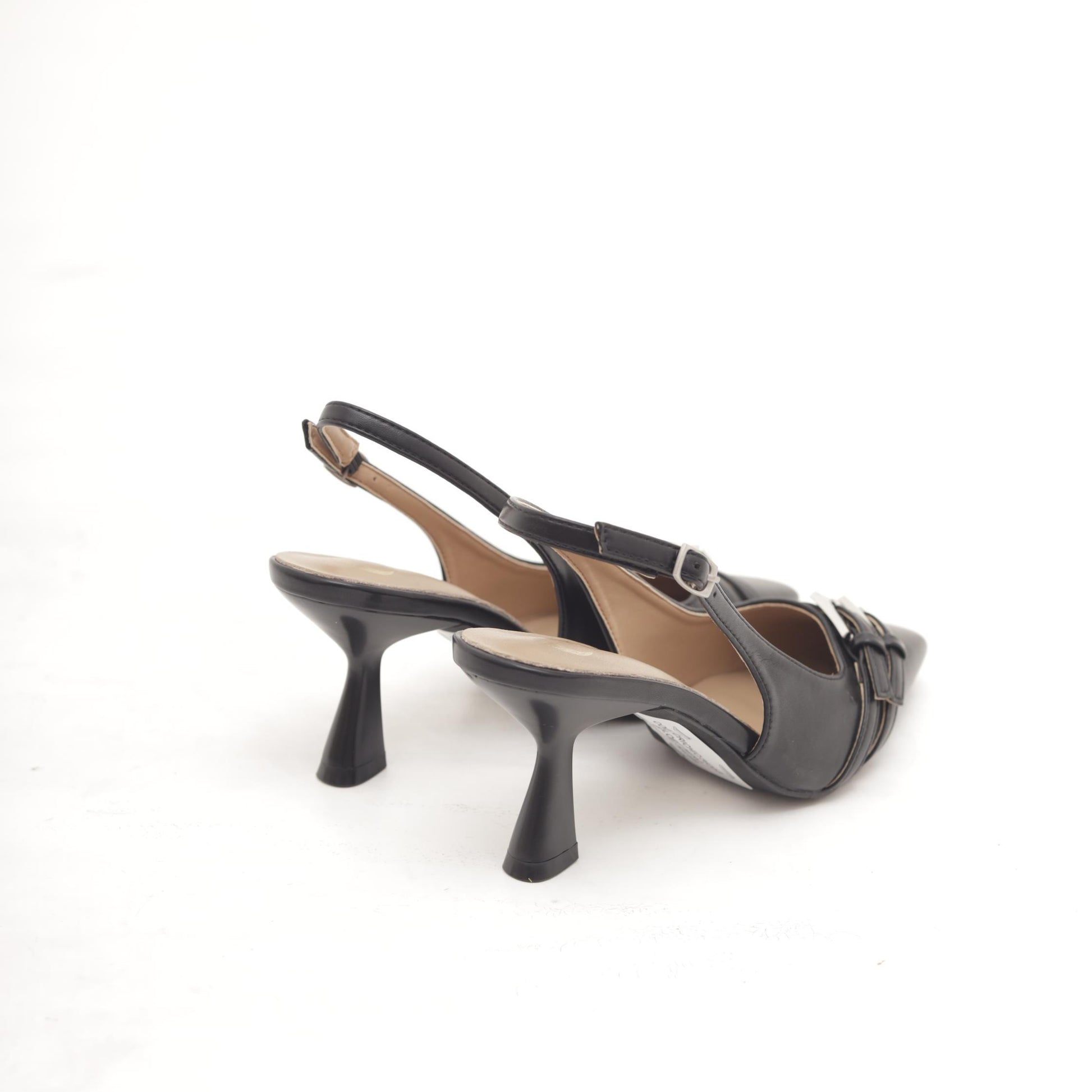 SLINGBACK DOPPIA FIBBIA NERO 
