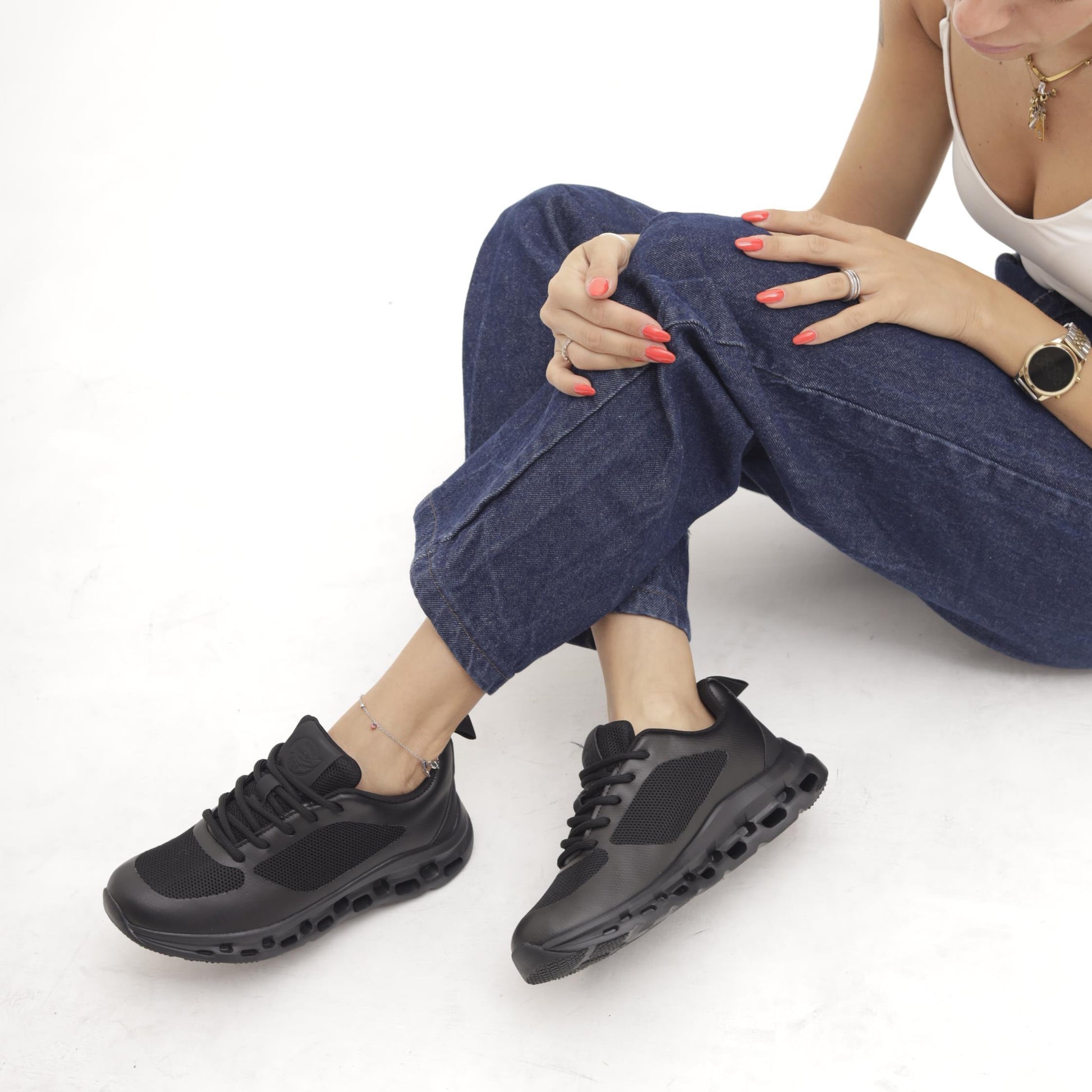 SNEAKERS RUNNING CLOUD GOMMA NERO 