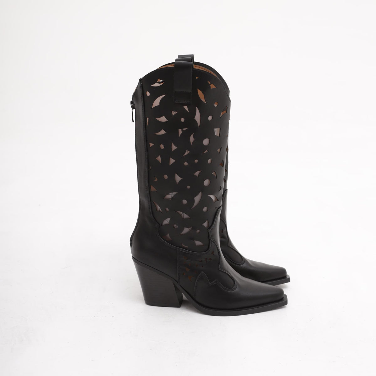 TEXANO ALTO TRAFORATO NERO<BR/> 