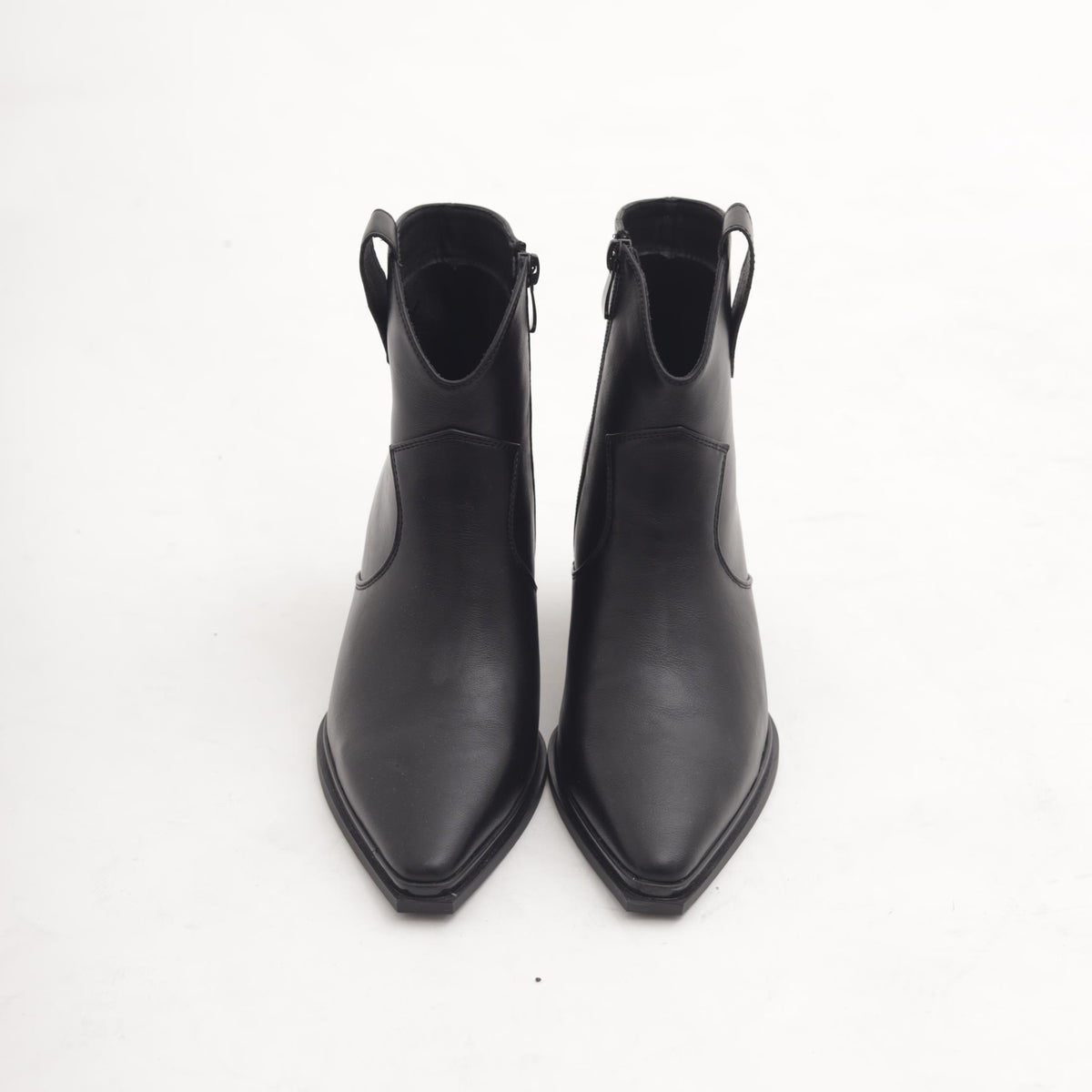 STIVALETTO TEXANO LISCIO NERO 