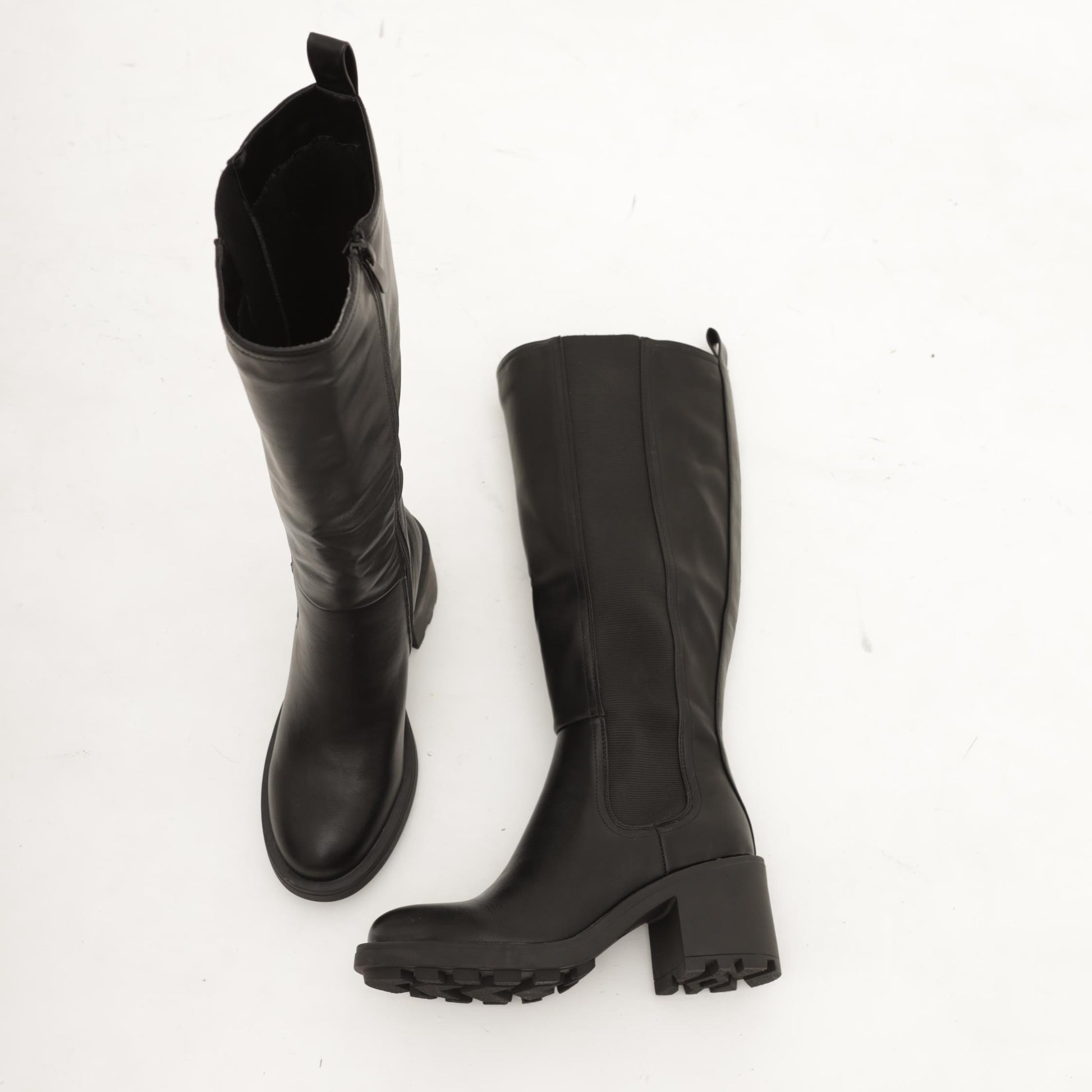 STIVALE TACCO ELASTICO E ZIP NERO 