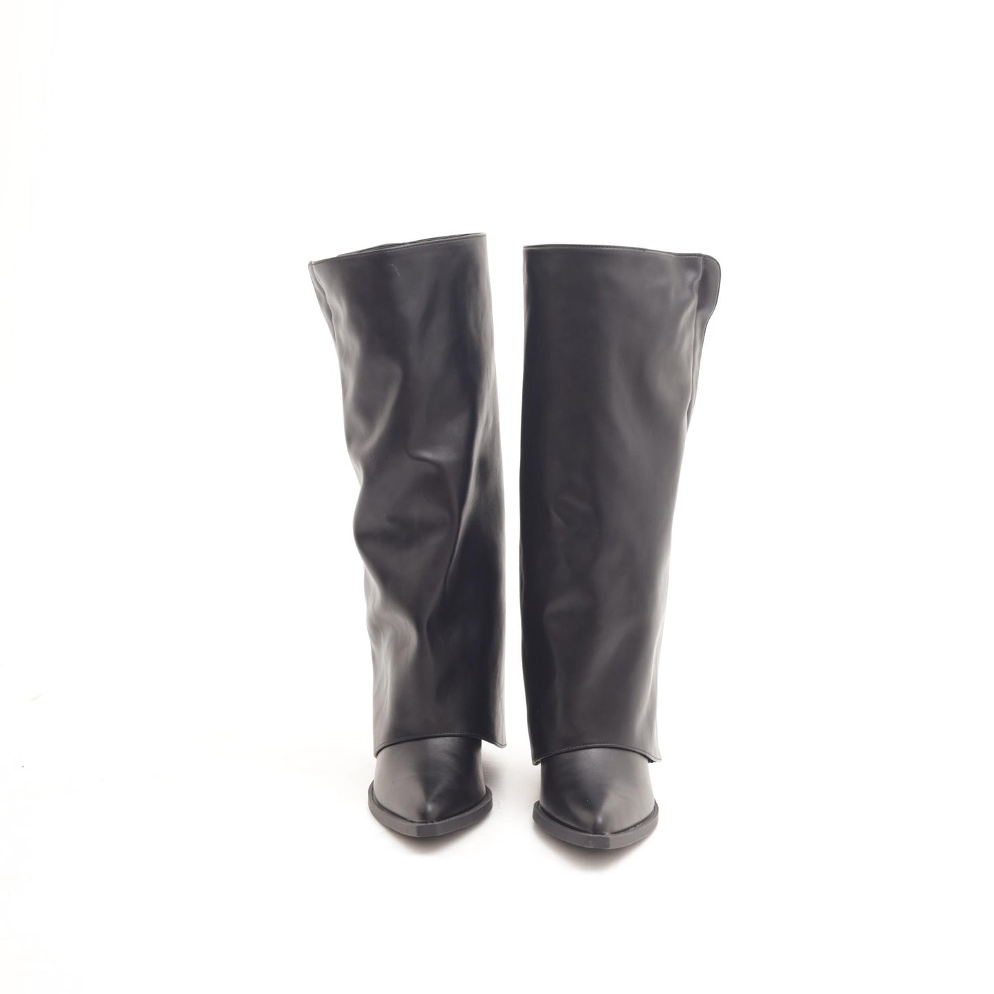 STIVALE TEXANO RISVOLTATO ZIP NERO 